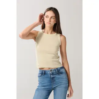 KOAJ - Camiseta manga sisa con texturas acanaladas unicolor Mujer
