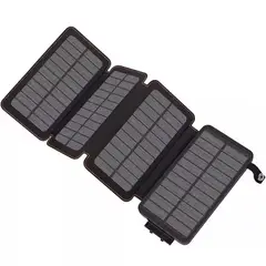 GENERICO - Cargador Power Bank solar 4 paneles 20.000 mAh