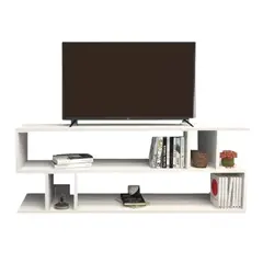 GENERICO - Mesa Tv, Centro De Entretenimiento, Televisión 130 Cm, Color Blanco