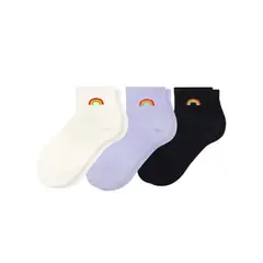 MR HAPPY - Media Calcetin Tobillera De Arcoiris Pack X 3