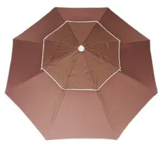 GENERICO - Parasol Sombrilla Desfogue Turístico Lona Fibra 2.30 mt Diámetro Café