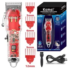 KEMEI - Cortadora De Pelo Peluquera Km-1761 Transparente