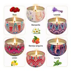 VELA - Set De Regalo 20 Velas De Soya Aromatizadas Para Aromaterapia