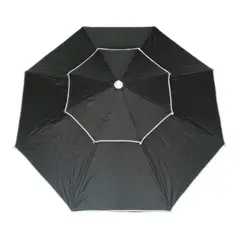 GENERICO - Parasol Sombrilla Desfogue Turístico Lona Fibra 2.30 mt Diámetro Negro