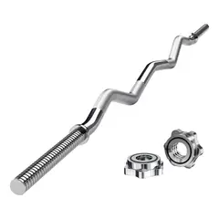 PBOLD - Barra Curl EZ 120 cm Levantamiento Pesas 1 Pulgada