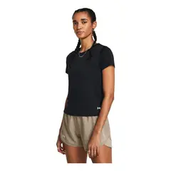 UNDER ARMOUR - Camiseta Mujer Launch Short Sleeve Negro