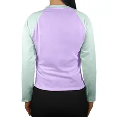 FUERA DEL MOLDE - Camiseta Ranglan Raglan Manga Larga Con Curva Premium Lila Verde Menta