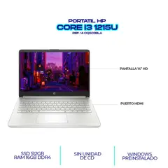HP - PORTATIL 14 CORE i3 1215U RAM 16GB DDR4 - SSD 512GB
