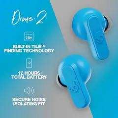 SKULLCANDY - Audífonos inalámbricos Dime 2 Blue Edition