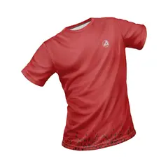 ARMAZI SPORT - CAMISA DEPORTIVA RUNNING-GYM HOMBRE ARMAZI MANGA CORTA ROJO.
