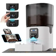 GENERICO - Alimentador Automático Gatos 6 litros con Cámara Sendero