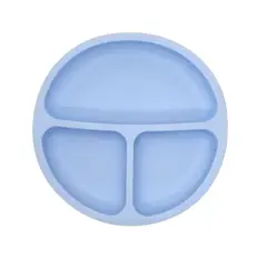 GENERICO - PLATO SILICONA ANTIDERRAME SUCCIÓN BEBÉ-AZUL