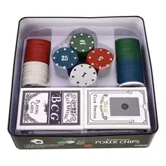 GENERICO - Juego Poker Chips 100 Fichas Cartas Casino Estuche Reuniones