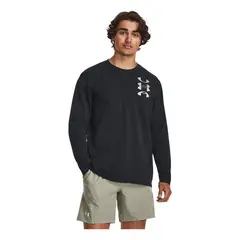 UNDER ARMOUR - Camiseta Hombre ANYWHERE GLOBE LS Negro UNDER ARMOUR.