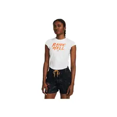 UNDER ARMOUR - Camiseta Mujer PJT RCK UNDRGRND CAP Blanco UNDER ARMOUR.