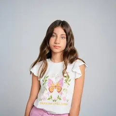 QTORSE - Camiseta mariposa para Niña