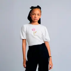 QTORSE - Camiseta con flor para Niña