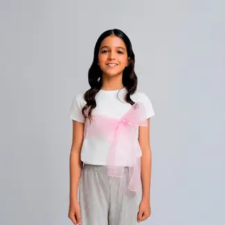 QTORSE - Camiseta con Lazo para Niña