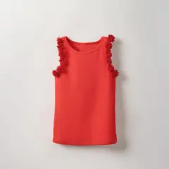 QTORSE - Top Rojo con flores para Niña