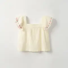 QTORSE - Blusa blanca con boleros para Niña
