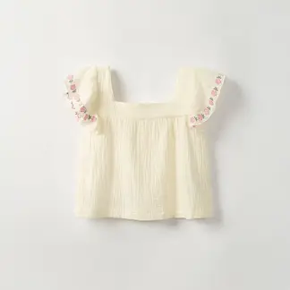 QTORSE - Blusa blanca con boleros para Niña