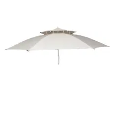 GENERICO - Parasol Sombrilla Desfogue Turístico Lona Fibra 2.60 mt Diámetro Crema
