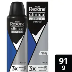 REXONA - Desodorante Clinical Expert para Hombre Aerosol 91gr