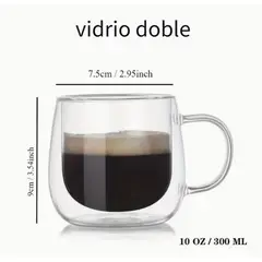 GENERICO - TAZAS DE VIDRIO DOBLE PARED CON AGARRE