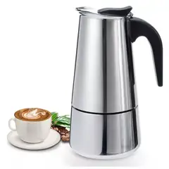 GENERICO - Cafetera manual italiana de acero inoxidable sirve 9 tazas de café espresso