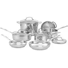 CUISINART - Juego de Ollas 11 Piezas Acero Inoxidable 77-11G