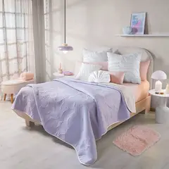 VIANNEY - Cubrelecho Novo Lilac Talla Sencillo Ultra Ligero Dos Vistas -