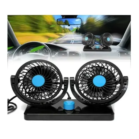 SKY - Ventilador Doble Electrico Carro Refrigeracion Silencioso Pequeño