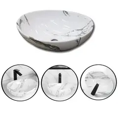 GENERICO - Lavamanos Venato Canoa Oval Vessel 40cm X 33cm Para Mueble