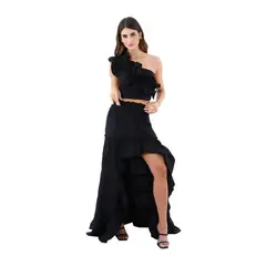 MERCEDES CAMPUZANO - Falda Larga Kelly de Mujer - Negro
