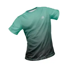 ARMAZI SPORT - CAMISA DEPORTIVA RUNNING-GYM HOMBRE ARMAZI MANGA CORTA VERDE DEGRADE.