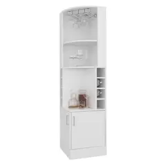 RTA DESIGN - Bar Esquinero Ascher Blanco con Dos Puertas y Porta Copas ZF