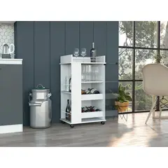 RTA DESIGN - Bar Spirit Blanco Duqueza con Amplios Espacios Para Ubicar Copas y Botellas ZF