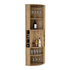 RTA DESIGN - Bar Esquinero Nabod Macadamia con espacio para organizar licores ZF