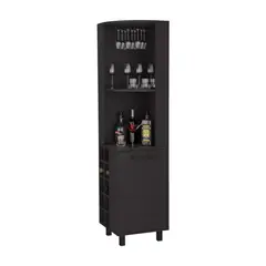 RTA DESIGN - Bar Esquinero Wesley Wengue con dos Entrepaños y Puerta ZF