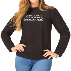 CROYDON - Buzo Gold Negro para Mujer