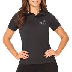 CROYDON - Camiseta Polo Laura Negro para Mujer