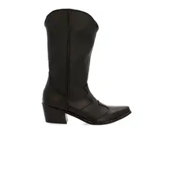 MERCEDES CAMPUZANO - Bota Texana Austin de Mujer Negro