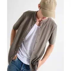 SEVEN SEVEN - Camisa Texturizada Cuello Mao Para Hombre Gris