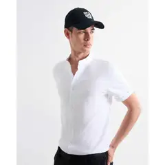 SEVEN SEVEN - Camisa Para Hombre Manga Corta Sin Bolsillo Cuello Neru Color Crudo Marca #45012119