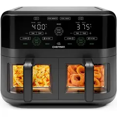 CHEFMAN - Freidora de aire 6 Cuartos 2 cestas independientes modelo dual