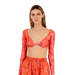 MERCEDES CAMPUZANO - Top Renata Estampado Coral