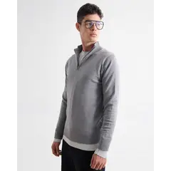 SEVEN SEVEN - Saco Para Hombre Cuello Alto O Cuello Tortuga Color Gris Marca #45330245