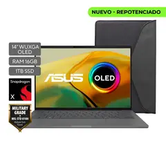 ASUS - Portatil Zenbook UX3407QA-QD232W SnapDragon X X126100 SSD 1TB 16GB 14" WUXGA Win 11 Home