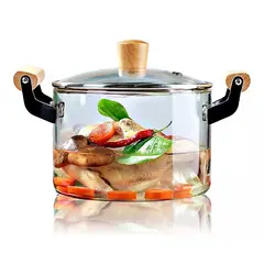 DAYOSHOP - Ollas Transparentes Cocinar 3200 Ml Cristal Resiste Calor