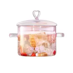 DAYOSHOP - Ollas Transparentes Cocinar 1500 Ml Cristal Resistente Calor